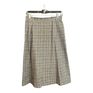 Vintage 70s Young Pendleton 100% Virgin‎ Wool Academia Plaid Midi Skirt Size 13